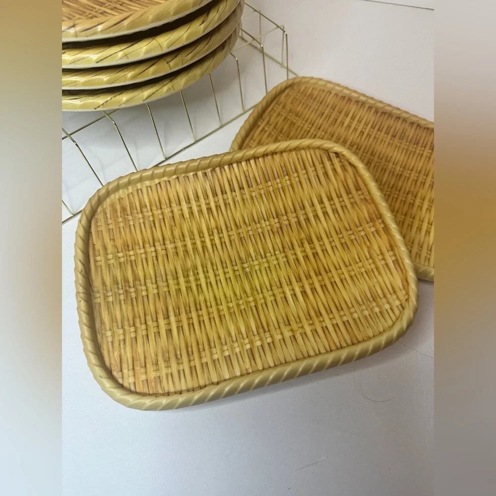 YANCO Melamine 6 Piece Restaurant Quality Serveware with Faux Bamboo Design